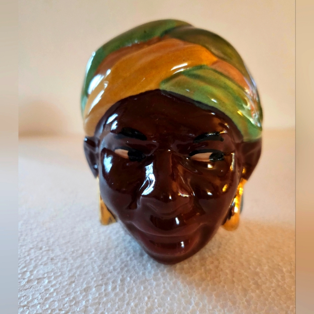 Vintage Brayton Laguna Man Head Vase, African Nubbian Prince